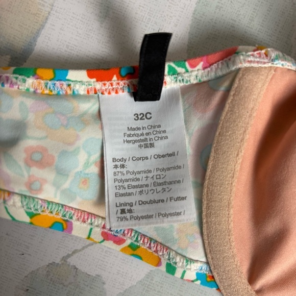 J.crew Womens 1993 Floral Underwire Bikini Top in Rainbow size 32C - Picture 8 of 8
